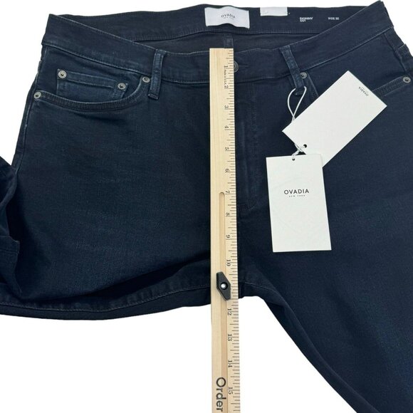 NWT Ovadia Blue Black Skinny 001 5 Pocket Cotton Elastane Jeans Mens Size 36X32 - Picture 9 of 10